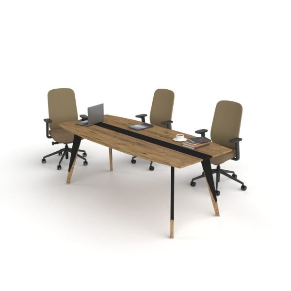 Trend Toplantı Masası Atlantik Çam - Siyah - 180x100