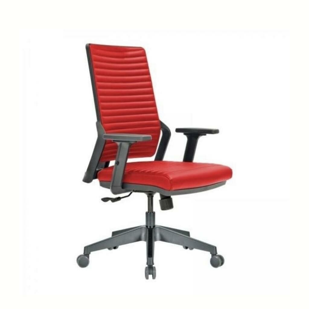 Tekno Çalışma Koltuk Döşemeli Sırt + Plastik Ayak + Ayarlı Kol