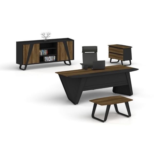 R-Twist Yönetici Masası Barok - Siyah - 220x95