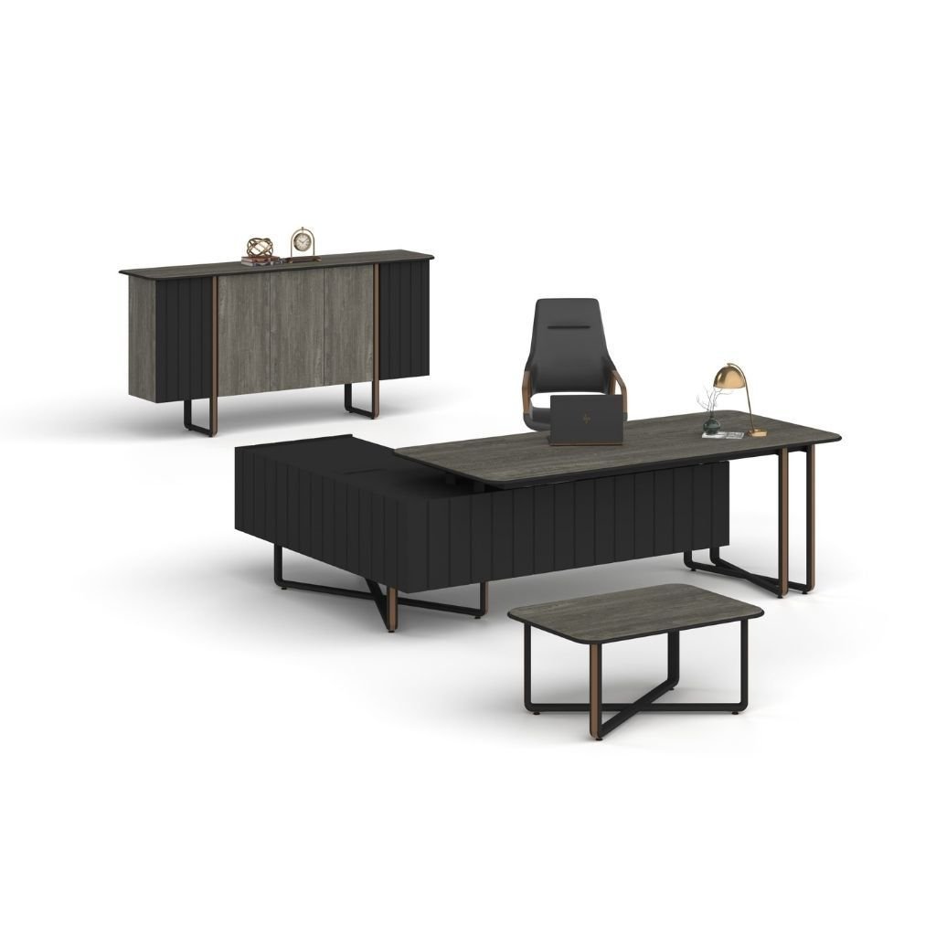 Efor Yönetici Masası Berlin - Siyah - Bakır - 200x90