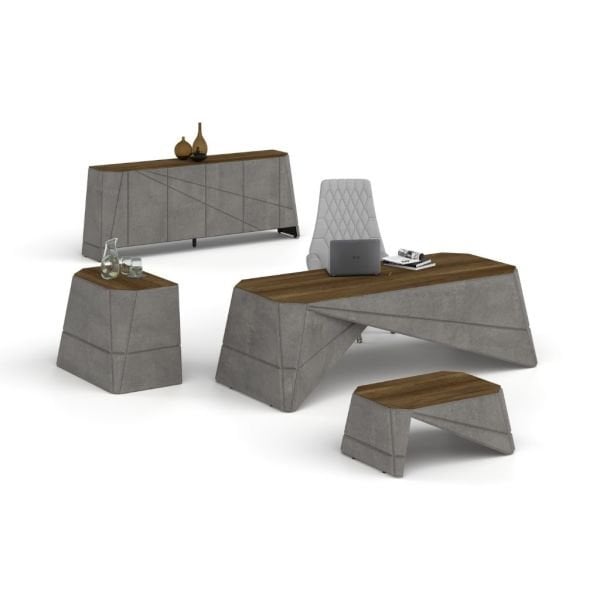 Suit Yönetici Masası Barok - Koyu Oksit - 220x90