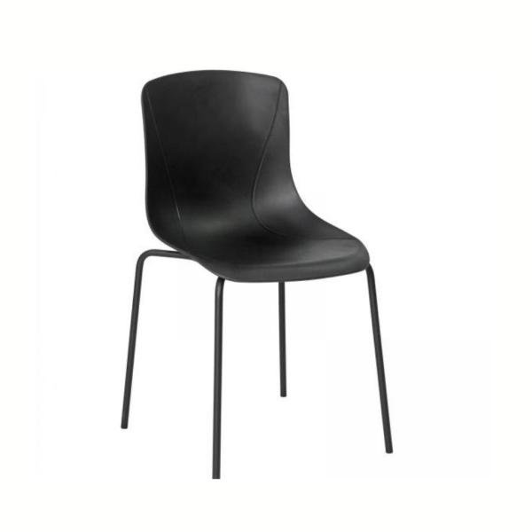 Rodos Bekleme Koltuk Siyah Plastik + Boyalı Boru Ayak