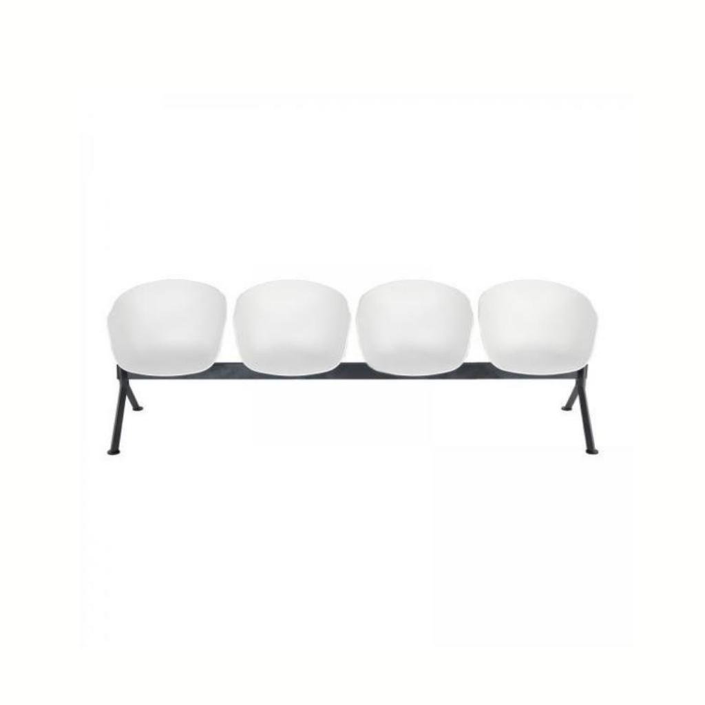 Solid Beyaz Plastik Gövde Dörtlü Bekleme Koltuk